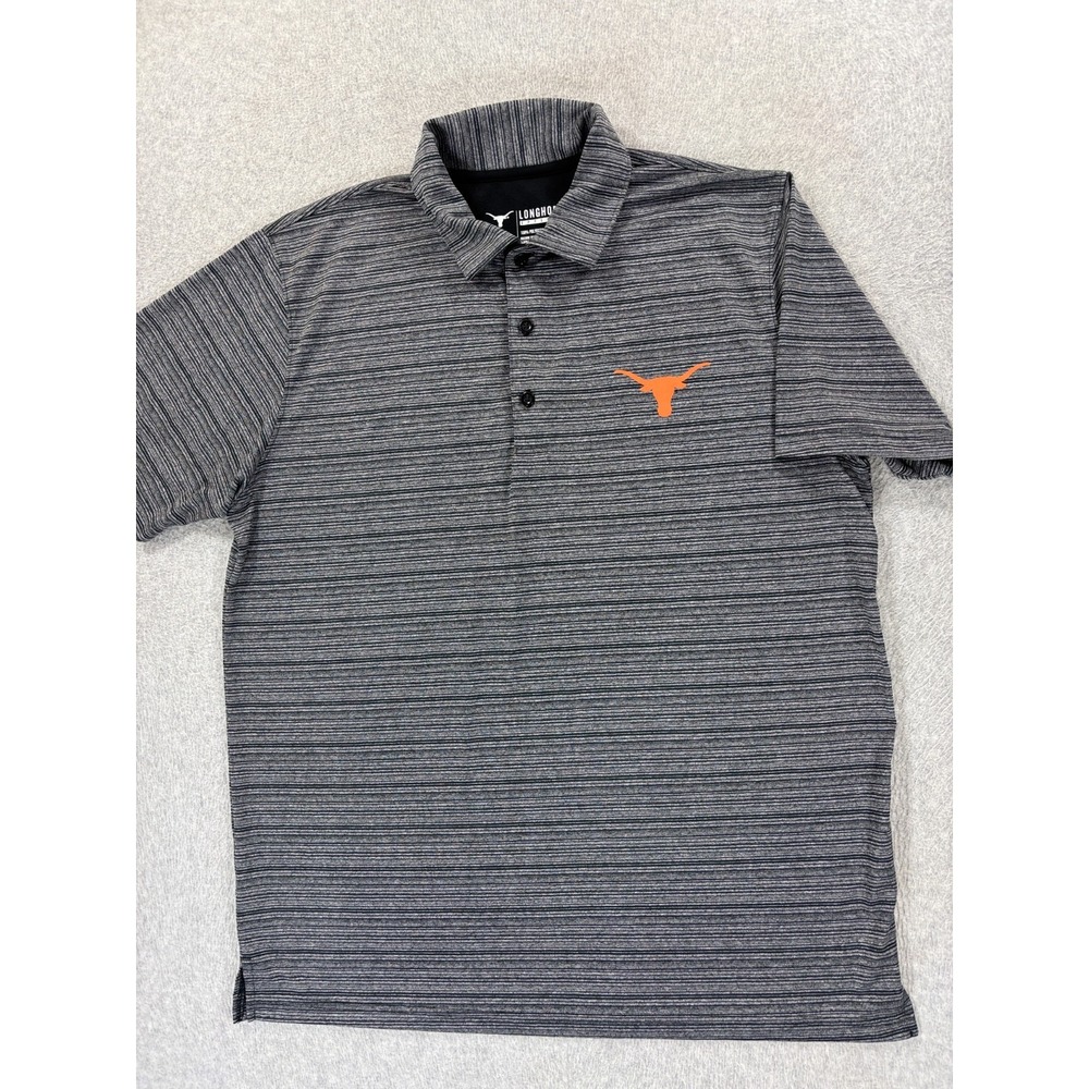 Texas Longhorns Apparel Short Sleeve‎ Campus Polo Shirt (Men's Large) Gray